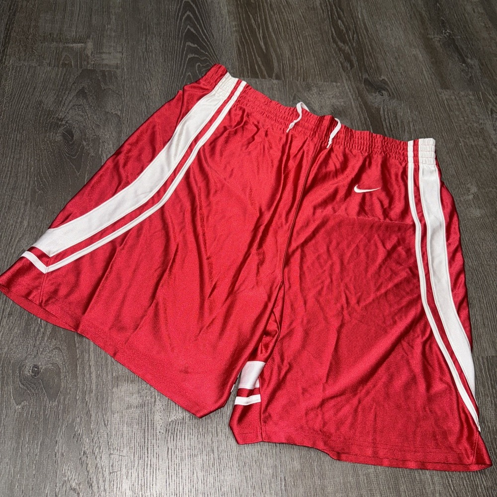 Vintage Nike Team Basketball Shorts Mens XL Red Shiny Baggy Dazzle Athletic Y2K